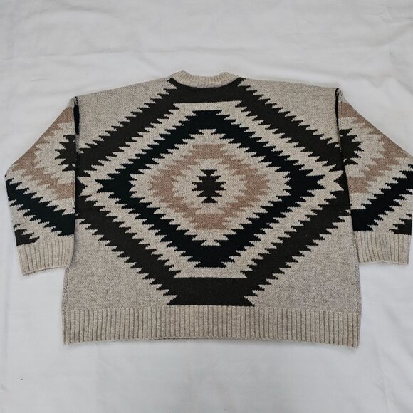 Cece Women's Aztec Pattern Design Long Sleeve Pullover Sweater Size Large NWT - Picture 5 of 9